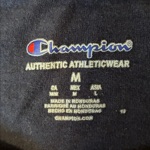 Men’s Sz M Champion navy t-shirt - Picture 3 of 3